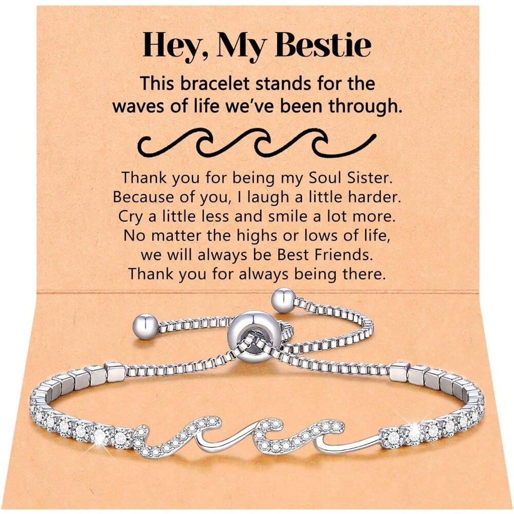 Elegant Cubic Zirconia Wave Bracelet: Perfect Gift for Best Friends & Loved Ones